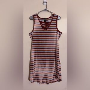 Plus Striped Ribbed Bodycon Dress